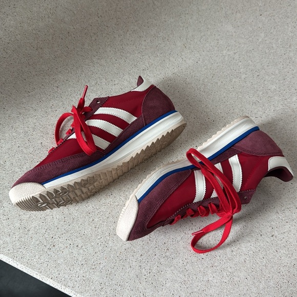 Red suede and nylon adidas sl 72 - Picture 4 of 5